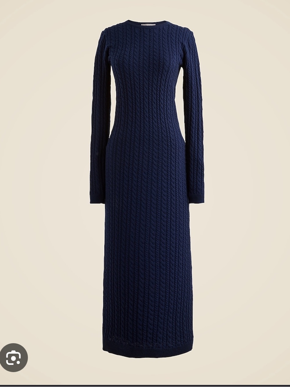 J. Crew Navy Cable-Knit Long-Sleeve Maxi Dress